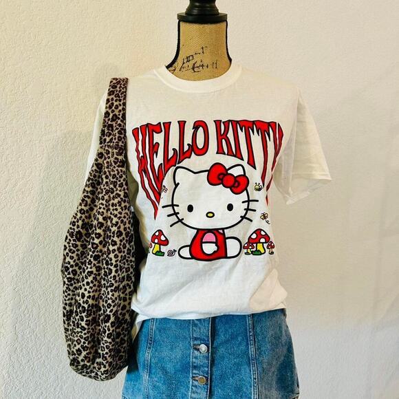 Hello Kitty Tops - Hello Kitty graphic tee with mushroom 🍄 accents